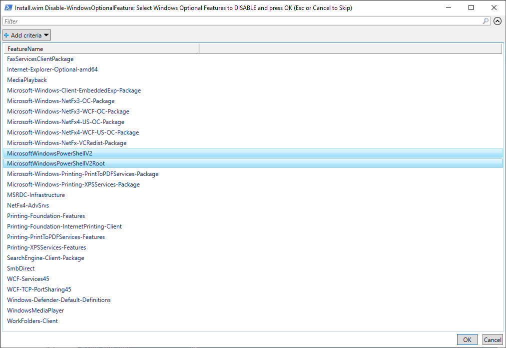 Eliminando soporte para PowerShell v2