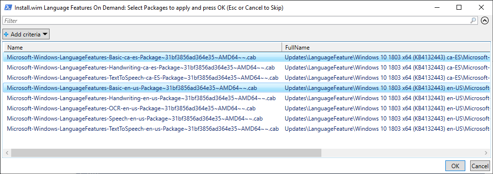 Selección de Features on Demand (FOD) para los lenguajes