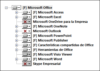 Componentes seleccionados para instalar